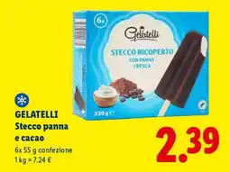 Lidl GELATELLI Stecco panna e cacao offerta
