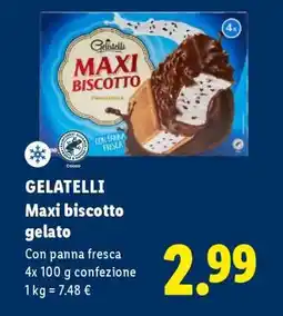 Lidl GELATELLI Maxi biscotto gelato offerta