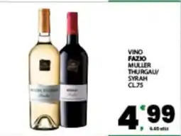 Eurospar VINO FAZIO MULLER THURGAU/SYRAH CL.75 offerta