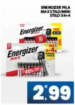 Eurospar ENERGIZER PILA MAX STILO/MINI STILO X4+4 offerta
