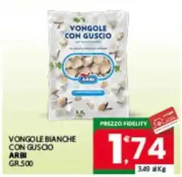 Eurospar VONGOLE BIANCHE CON GUSCIO offerta