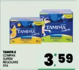 Eurospar TAMPAX COMPAK SUPER/REGOLARE X16 offerta