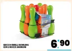 Eurospar GIOCO 9 BIRILLI BOWLING CON 2 BOCCE ANDRONI offerta