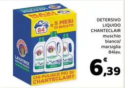 Conad DETERSIVO LIQUIDO CHANTECLAIR muschio bianco/marsiglia 84lav offerta