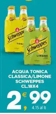 Eurospar ACQUA TONICA CLASSICA/LIMONE SCHWEPPES CL.18X4 offerta