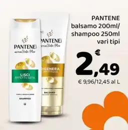 Conad PANTENE balsamo 200ml/shampoo 250ml offerta