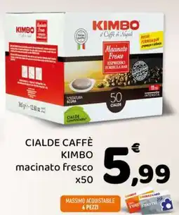 Conad CIALDE CAFFÈ KIMBO macinato fresco x50 offerta