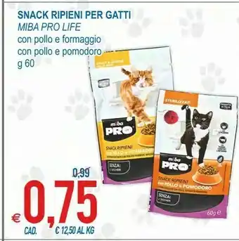 MD Discount Miba pro life snack ripieni per gatti con pollo e formaggio offerta