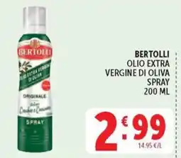 Deco Supermercati BERTOLLI OLIO EXTRA VERGINE DI OLIVA SPRAY offerta