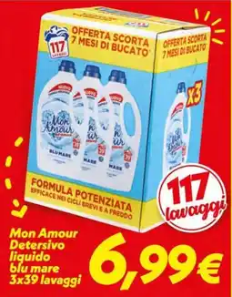 Iper Super Conveniente Mon Amour Detersivo liquido blu mare offerta