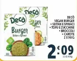 Deco Supermercati Decò Vegan Burger offerta