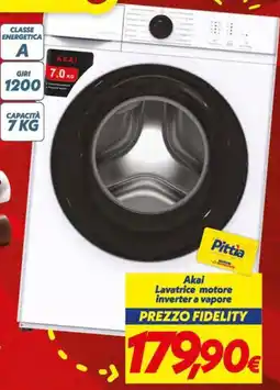 Iper Super Conveniente Akai Lavatrice motore inverter a vapore offerta