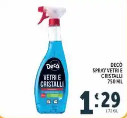 Deco Supermercati Decò Spray Vetri e Cristalli offerta