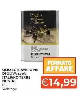 Mercatò Olio extra vergine di oliva 100% italiano terre nostre offerta