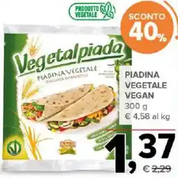 Todis Vegetalpiada Piadina Vegetale Vegan offerta