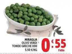 Deco Market MIRAGLIA OLIVE VERDI TONDE GRECHE 000 offerta