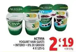 Deco Market ACTIVIA YOGURT VARI GUSTI offerta