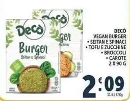 Deco Market Decò Burger Seitan e Spinaci offerta