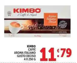 Deco Market KIMBO CAFFÈ AROMA ITALIANO GUSTO DECISO offerta