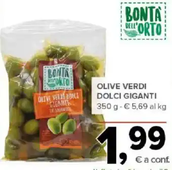 Todis BONTÀ DELL'ORTO OLIVE VERDI DOLCI GIGANTI offerta