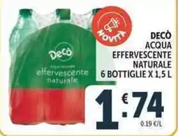 Deco Market Decò acqua effervescente naturale offerta