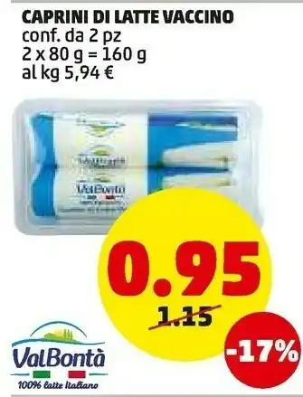 PENNY Valbonta caprini di latte vaccino offerta