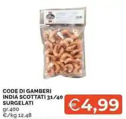 Mercatò CODE DI GAMBERI INDIA SCOTTATI 31/40 SURGELATI offerta