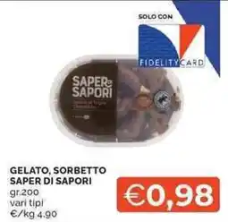 Mercatò GELATO, SORBETTO SAPER DI SAPORI offerta