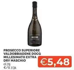 Mercatò Prosecco Superiore Valdobbiadene DOCG Millesimato Extra Dry Maschio offerta