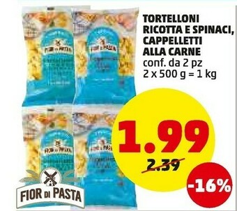 PENNY Tortelloni ricotta e spinaci offerta