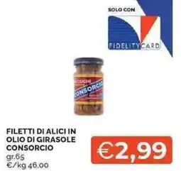 Mercatò Filetti di alici in olio di girasole Consorcio offerta