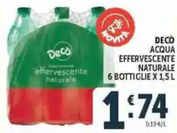 Deco Superstore Decò acqua effervescente naturale offerta
