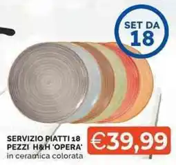 Mercatò SERVIZIO PIATTI 18 PEZZI H&H 'OPERA' in ceramica colorata offerta