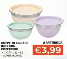 Mercatò Coppe in acciaio inox con coperchio offerta
