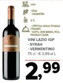 Todis VINI LAZIO IGP - SYRAH - VERMENTINO offerta