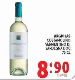 Deco Superstore Argiolas Costamolino Vermentino di Sardegna DOC offerta