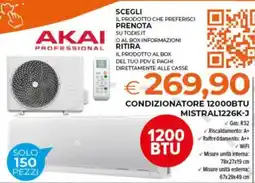 Todis AKAI PROFESSIONAL CONDIZIONATORE 12000BTU MISTRAL1226K-J offerta