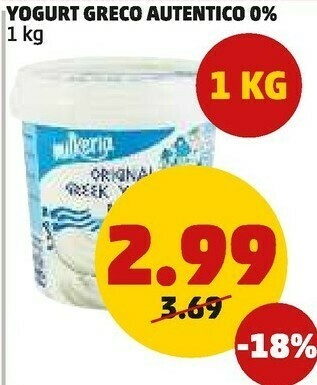 PENNY Yogurt greco autentico 0% offerta