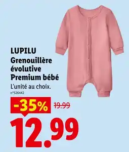 Lidl LUPILU Grenouillère évolutive Premium bébé offerta
