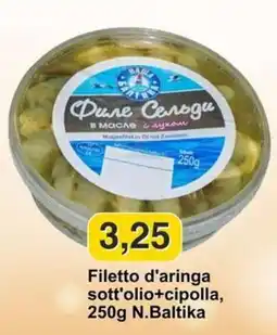 Mix Markt Filetto d'aringa sott'olio+cipolla, 250g N.Baltika offerta