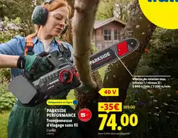 Lidl PARKSIDE PERFORMANCE Tronçonneuse d'élagage sans fil offerta