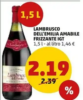 PENNY Dell'emilia lambrusco amabile frizzante igt ml 1500 offerta