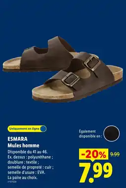 Lidl ESMARA Mules homme offerta