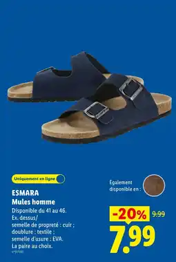 Lidl ESMARA Mules homme offerta