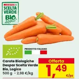 Despar Carote Biologiche Despar Scelta Verde Bio, Logico offerta