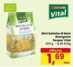 Eurospar Mini Gallette di Mais Biologiche Despar Vital offerta