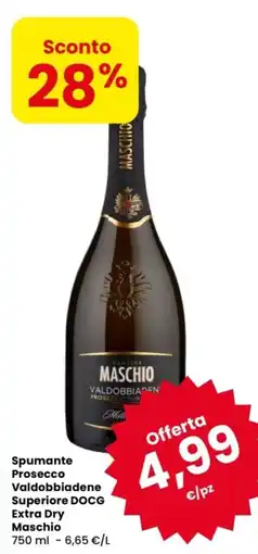 Despar Spumante Prosecco Valdobbiadene Superiore DOCG Extra Dry Maschio offerta
