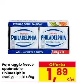 Despar Formaggio fresco spalmabile Philadelphia offerta