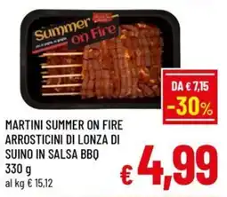 Famila Market Martini Summer on Fire Arrosticini di Lonza di Suino in Salsa BBQ offerta