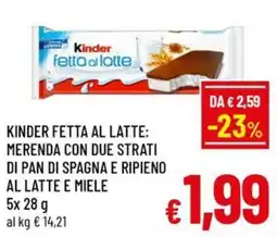 Famila Market Kinder fetta al latte offerta